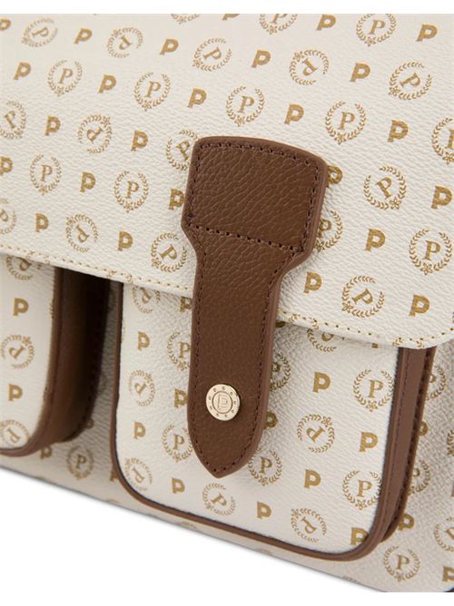 Borsa Messenger Small Heritage Logo Classic Avorio/marrone POLLINI | TE8421PP04Q11/10C